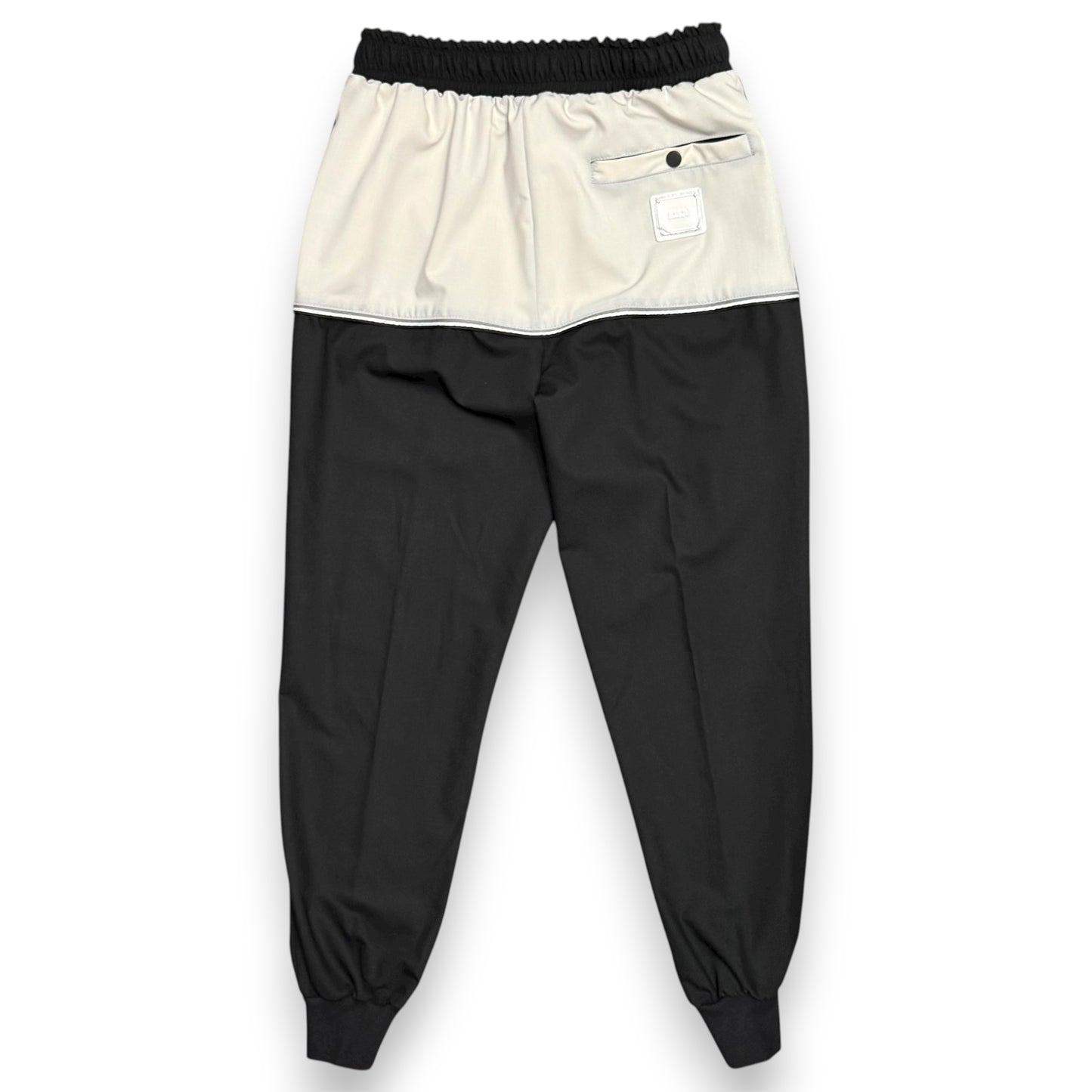 Pantalone MAISON 9 PARIS, in tessuto tecnico, col. Nero/Crema