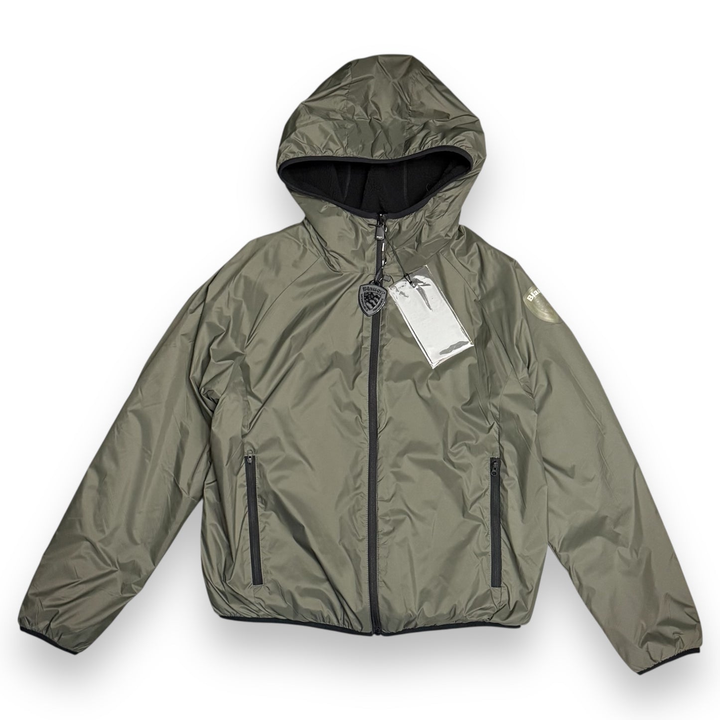 Giubbotto Blauer Donna, Double Face con interno teddy, Col.GreenGrey (oversize, veste grande)