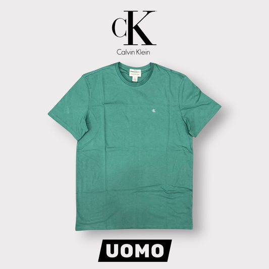 CALVIN KLEIN - T-Shirt Uomo con logo ricamato lato cuore, Col.Verde