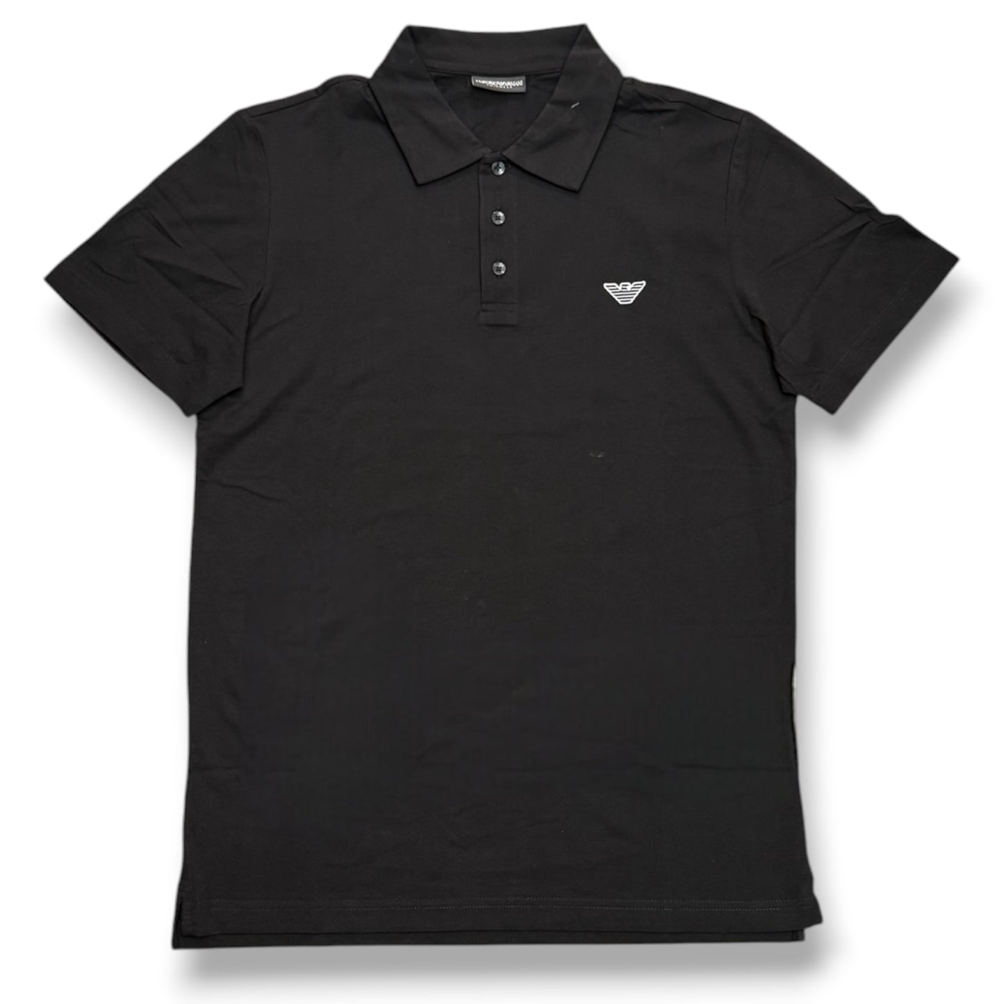 EMPORIO ARMANI-Polo Uomo in con logo lato cuore, col.Nero