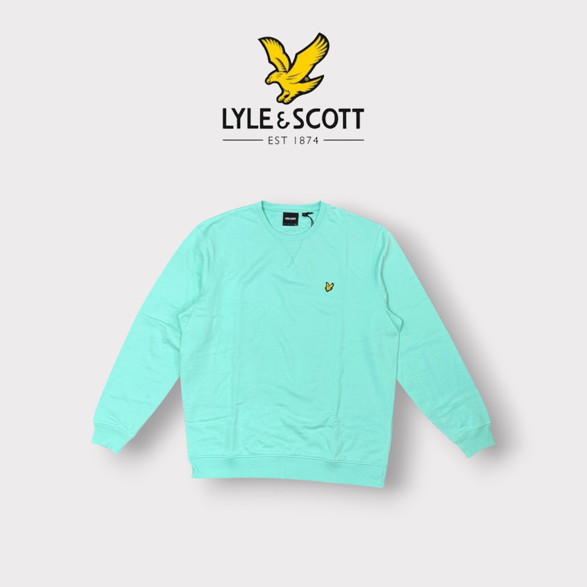 LYLE & SCOTT- Felpa Uomo girocollo, tex.cotone garzato, Col.Aquamarine
