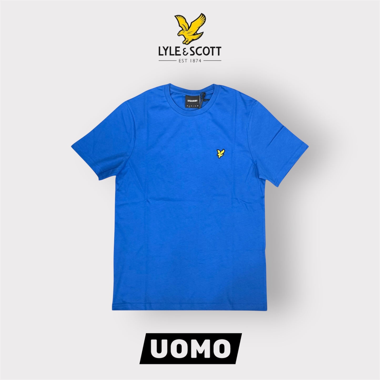 LYLE & SCOTT- T-Shirt Uomo Regular Fit, Col.Lucid Blue