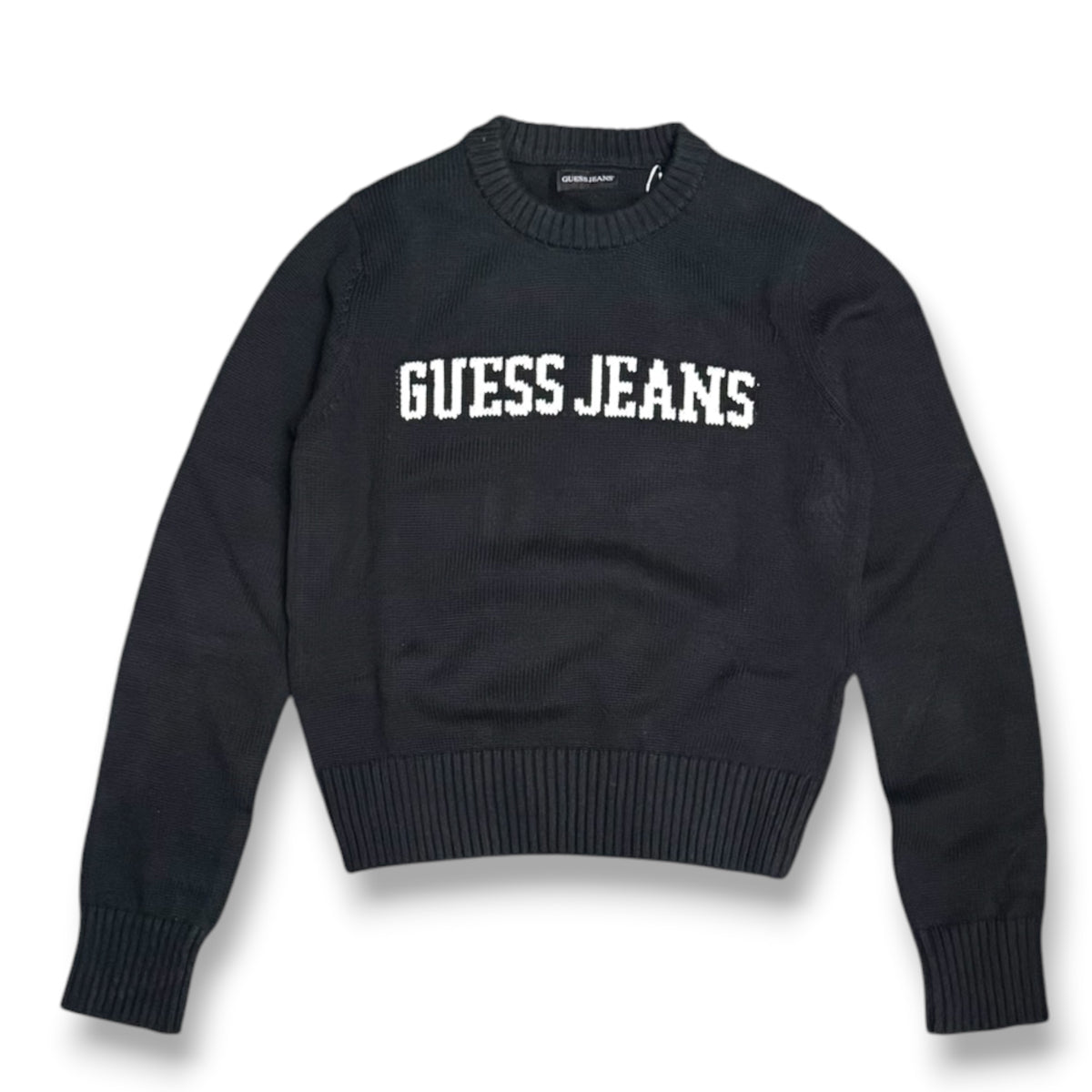 GUESS - Maglioncino Donna, con scritta frontale, Col.Nero