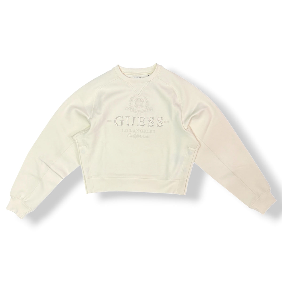 GUESS - Felpa Donna, girocollo , tex.tecnico, col.Panna