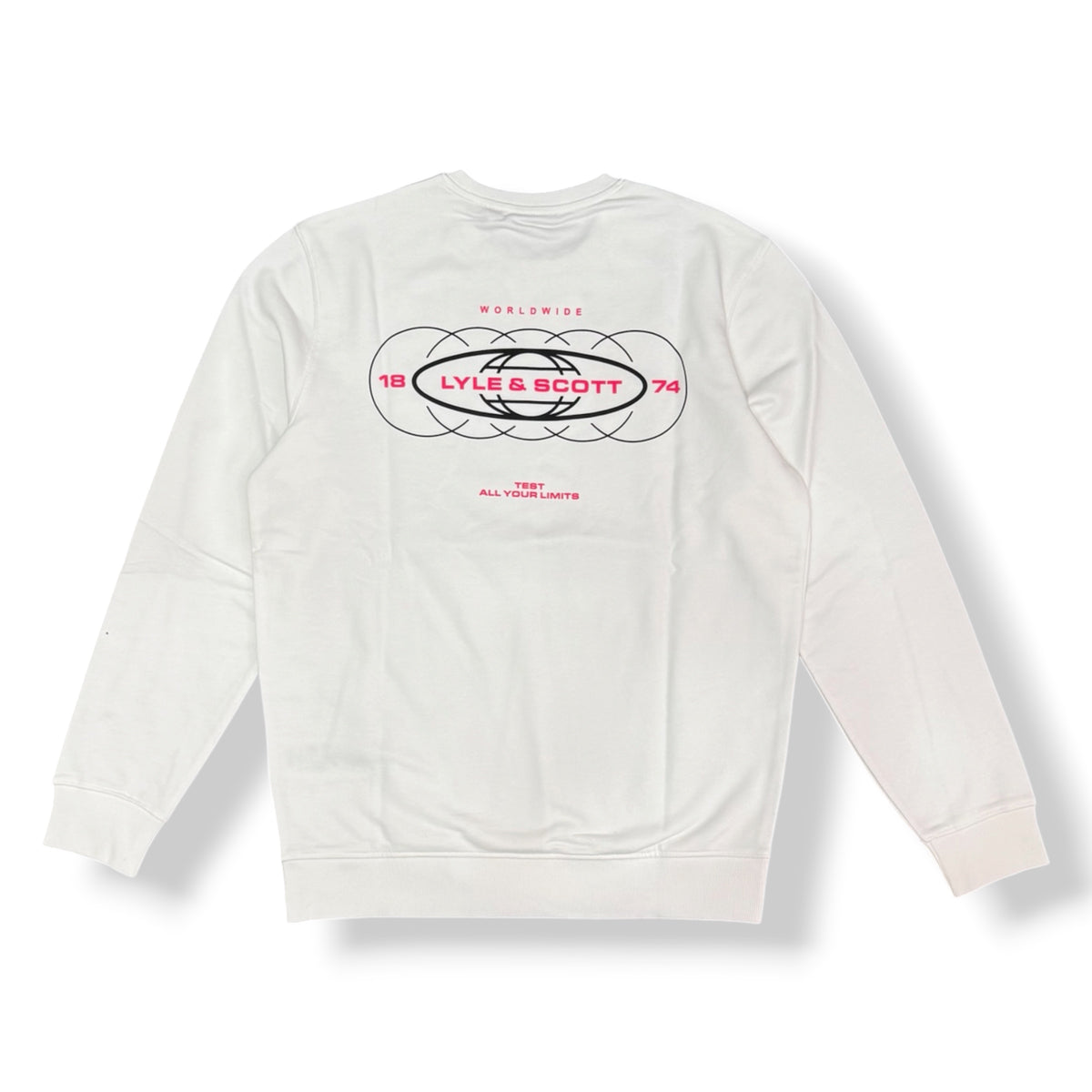 LYLE & SCOTT- Felpa Uomo girocollo, tex.cotone garzato, con stampa schienale, Col.Bianco