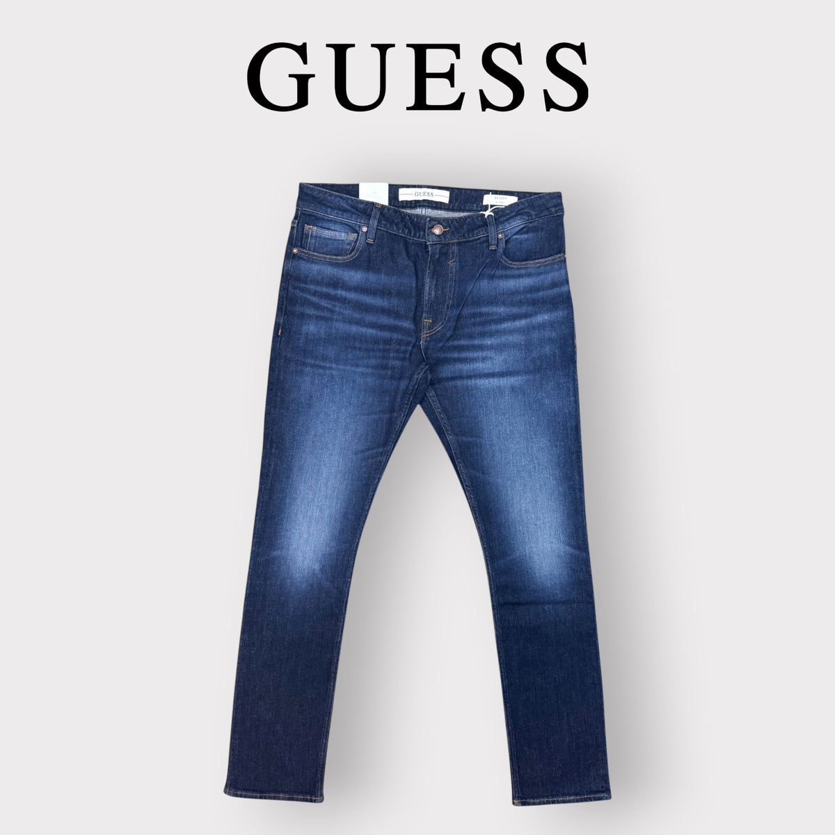 GUESS JEANS- Jeans Uomo, mod.Skinny Low Rise Taille Basse, Lavaggio Scuro