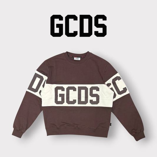 GCDS - Felpa girocollo, Col.Marrone