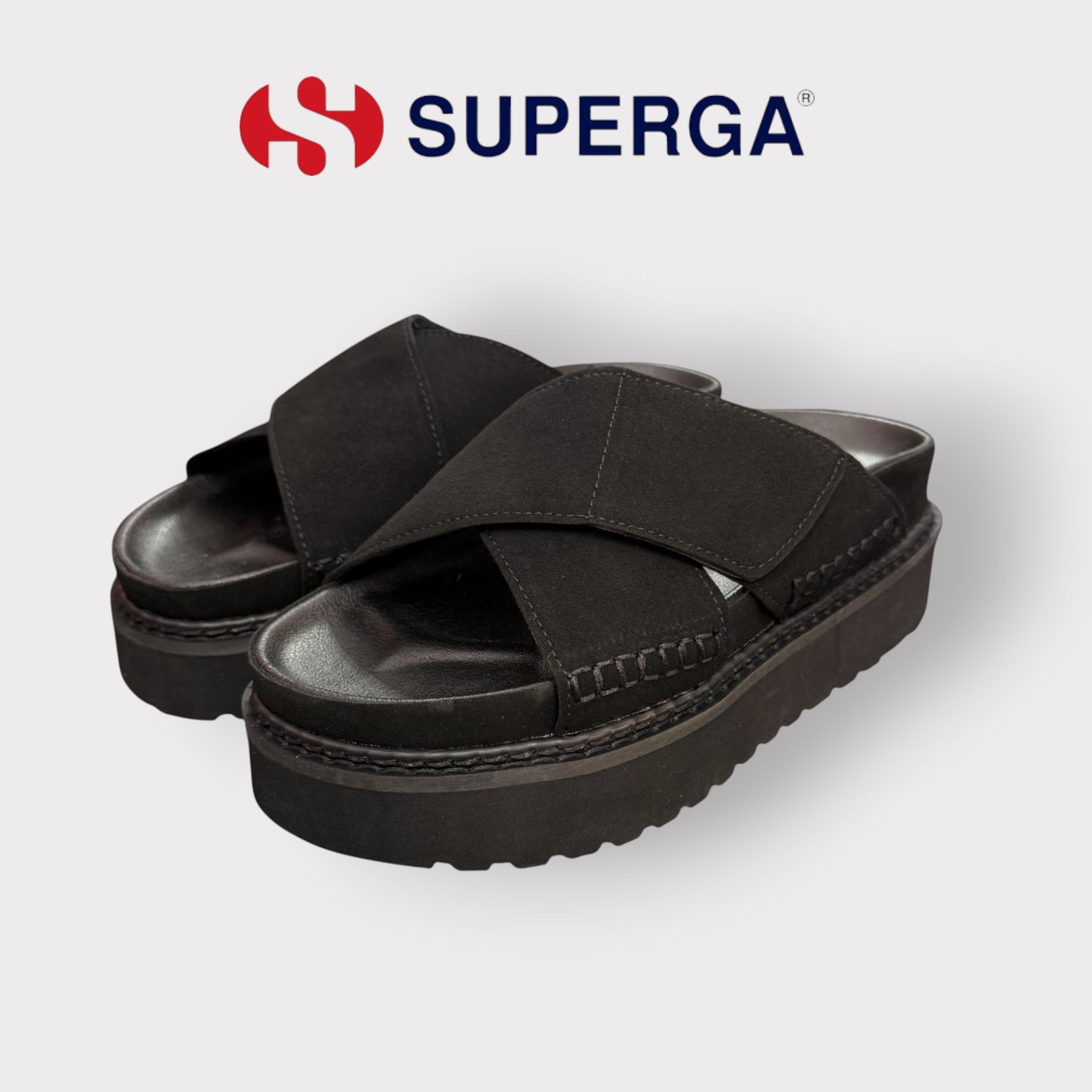 SUPERGA- Scarpe Donna, con zeppa, col.Nero