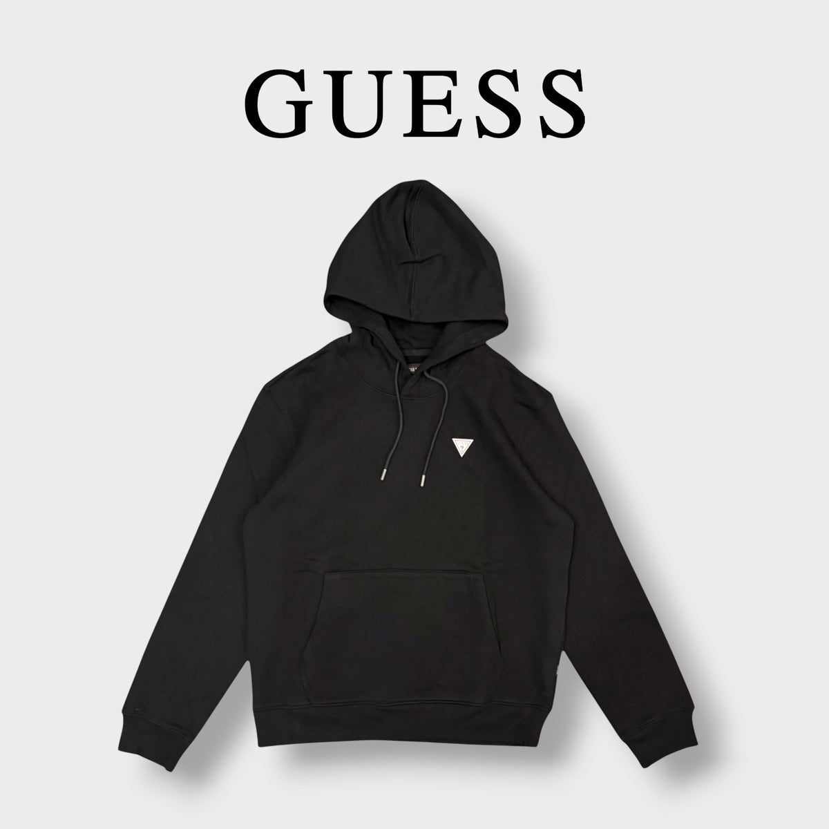 GUESS - Felpa Uomo con logo lato cuore, Col.Nero