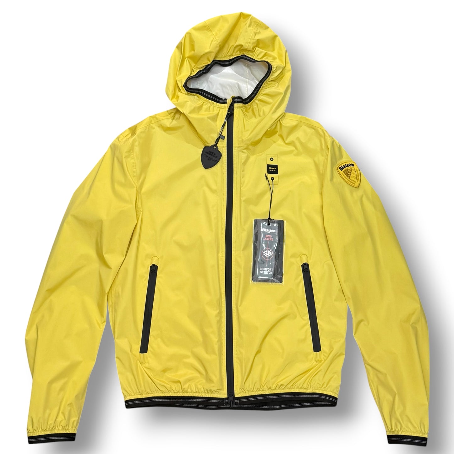 Giubbotto BLAUER Uomo, antivento con cappuccio, mod.FARRIN, Col.Giallo