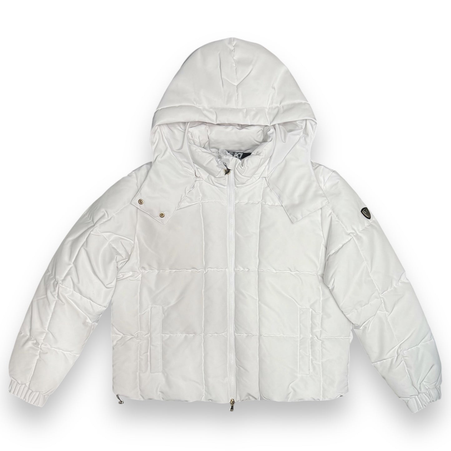 Giubbotto EMPORIO ARMANI Donna, con cappuccio sganciabile, col.Bianco(w jacket ho extra padded core)- (veste grande)