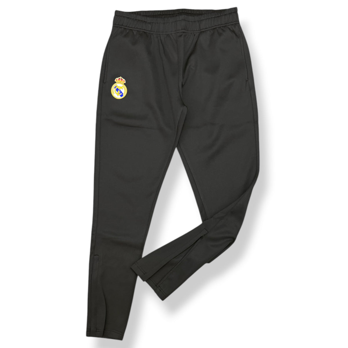 REAL MADRID- Tuta completa Uomo, senza cappuccio, con zip sulla caviglia, tex.Acetato, col.Bianco/Nero
