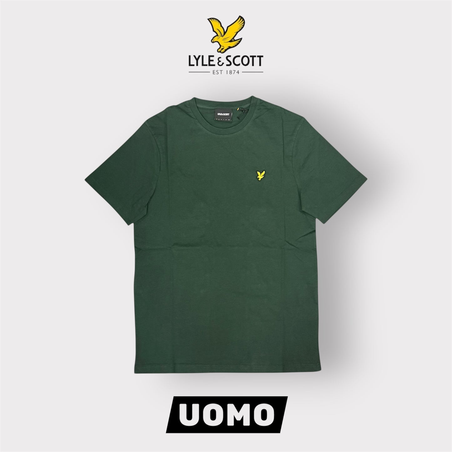 LYLE & SCOTT- T-Shirt Uomo Regular Fit, Col.Dark Green