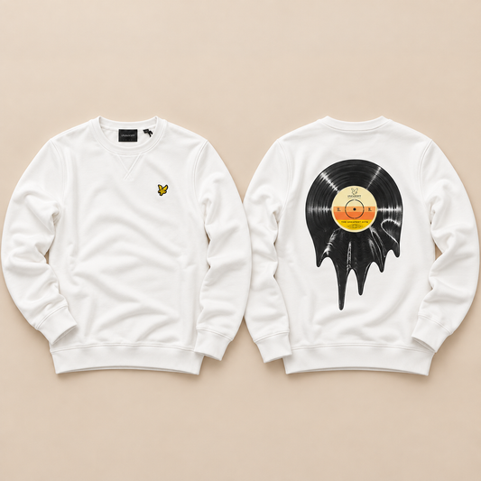 LYLE & SCOTT- Felpa Uomo girocollo, tex.cotone garzato, con stampa sulla schiena, Col.Bianco