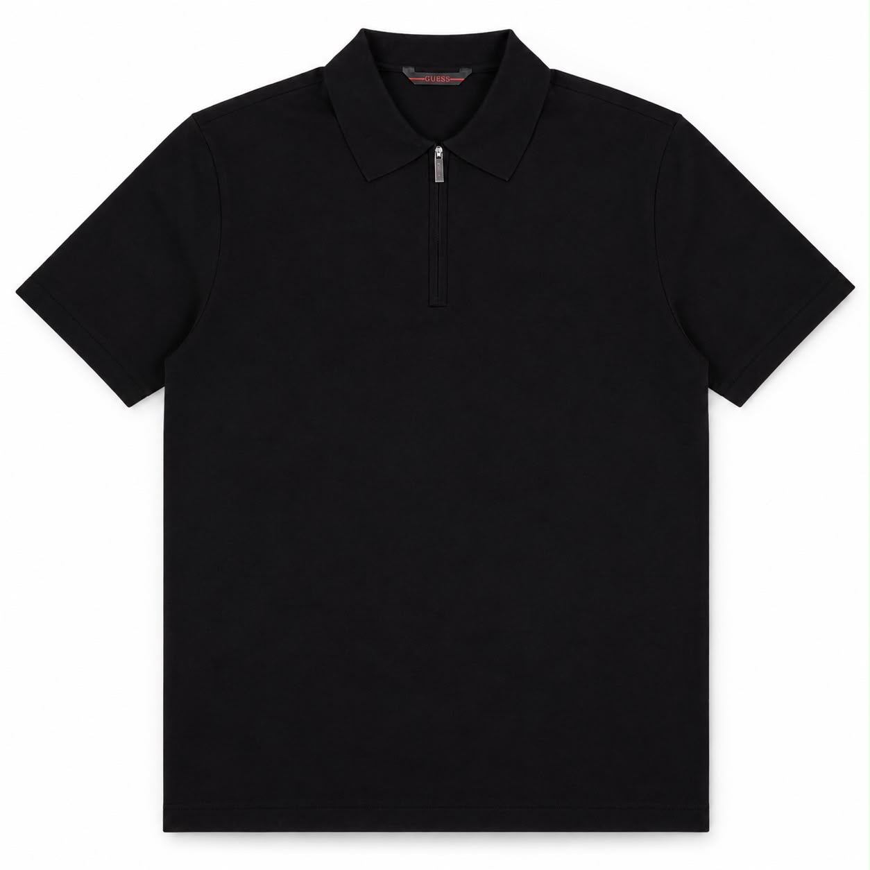GUESS- Polo Uomo, in filo, Regular Fit, col.Nero