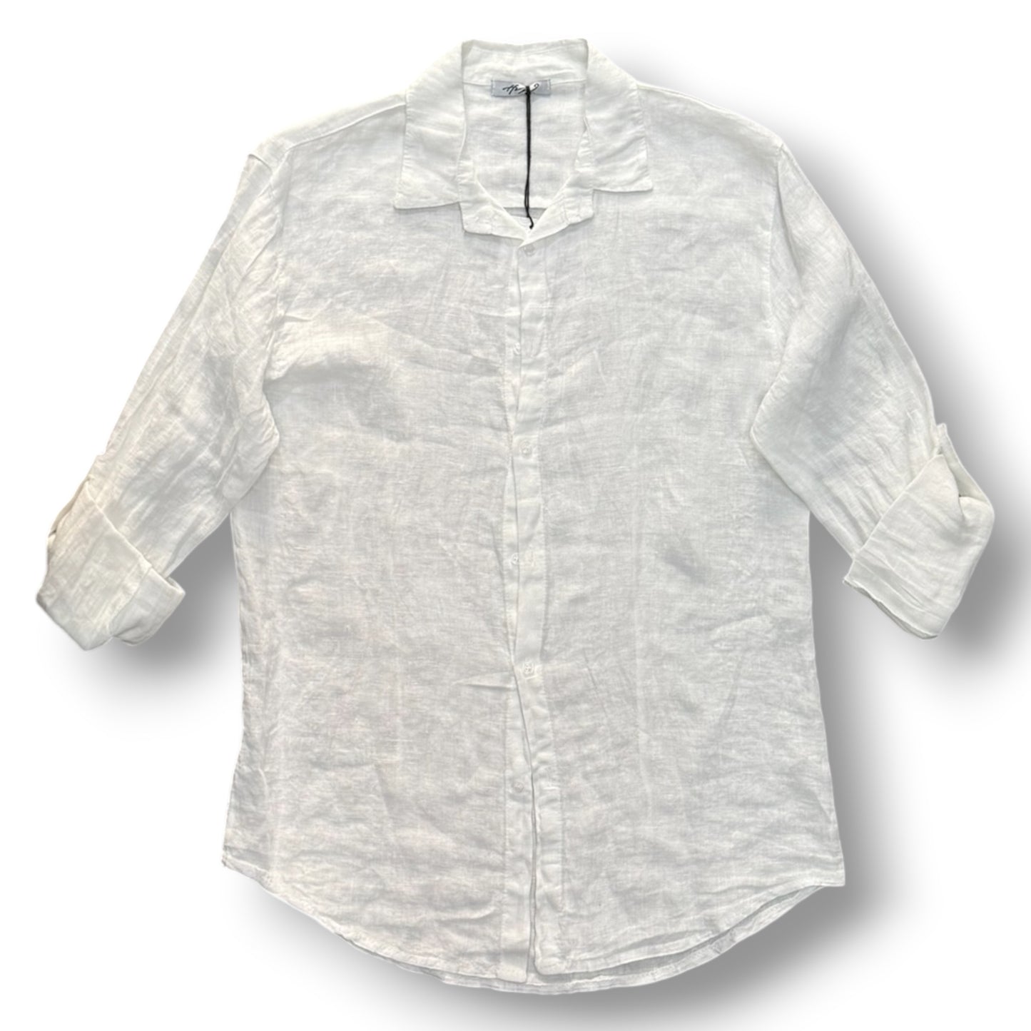 Camicia con colletto, Tex.Lino, Col.Bianco