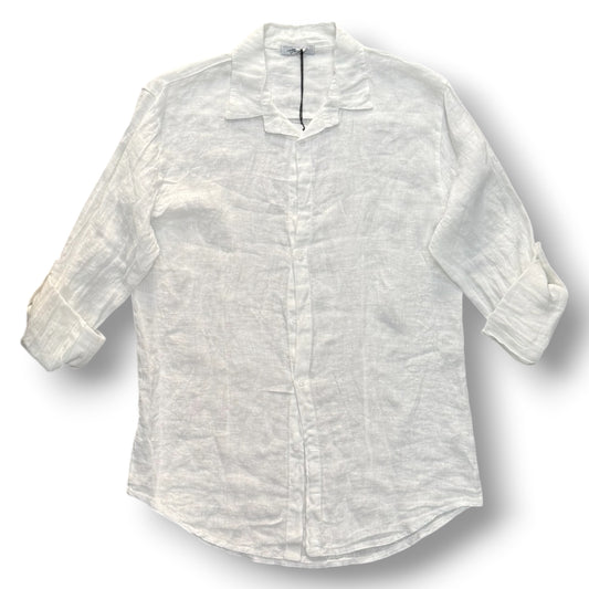Camicia con colletto, Tex.Lino, Col.Bianco