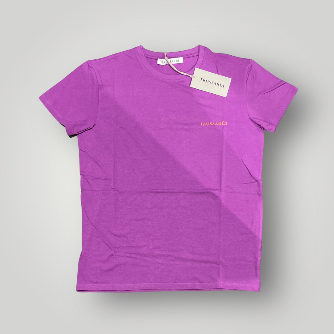 T-shirt TRUSSARDI Uomo con stampa lato cuore,col.Viola, RegularFit