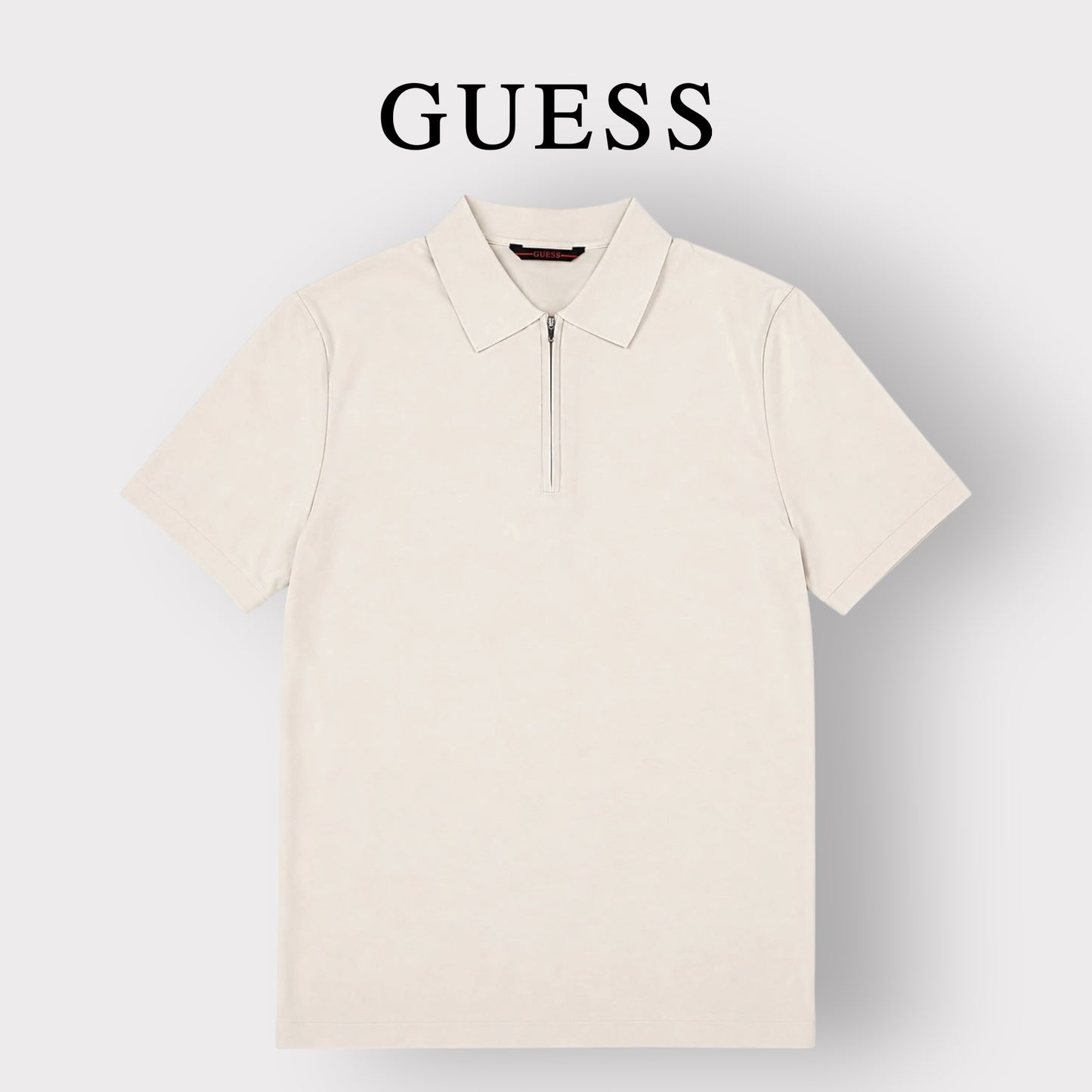GUESS- Polo Uomo, in filo,  Regular Fit, col.Beige