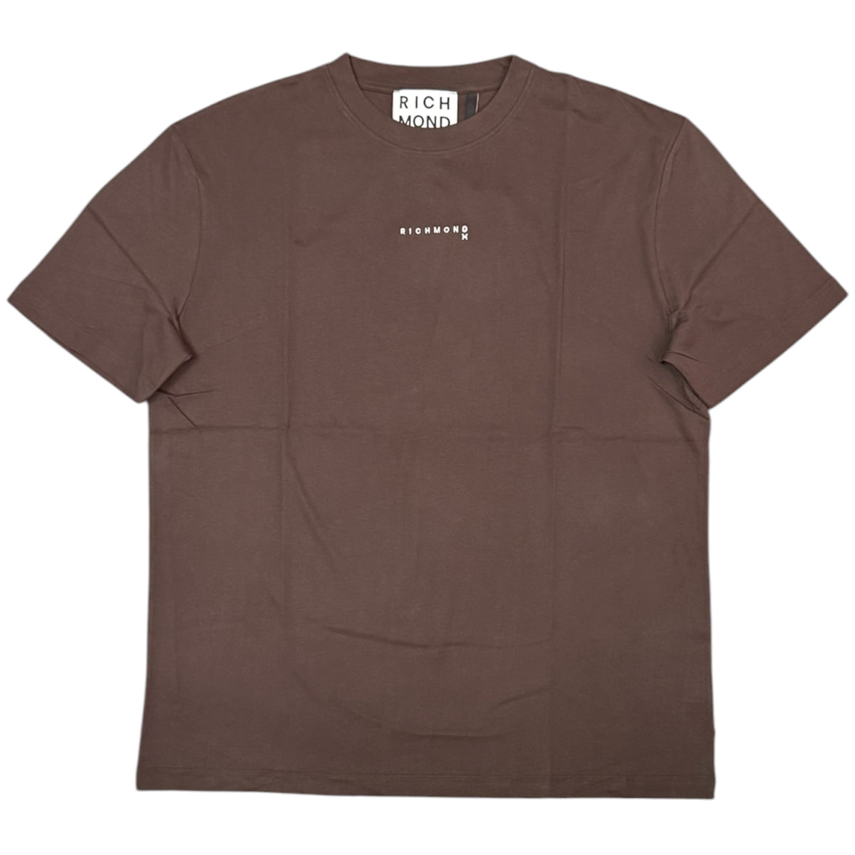 RICHMOND - T-SHIRT UOMO, con logo frontale ricamato, Col.Marrone