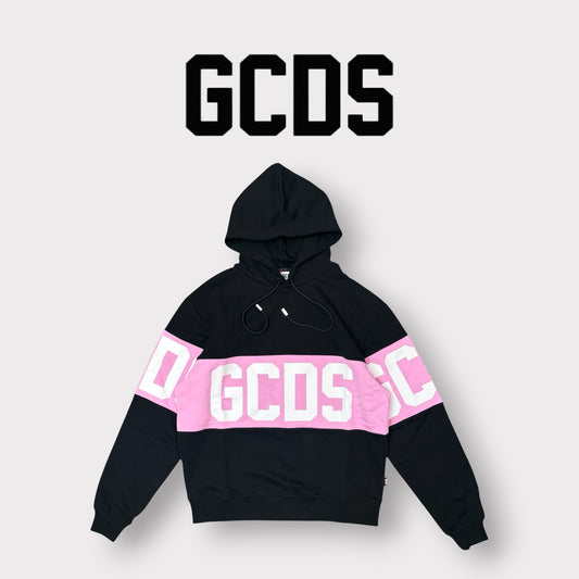 GCDS - Felpa con cappuccio, Col.Nero/Rosa