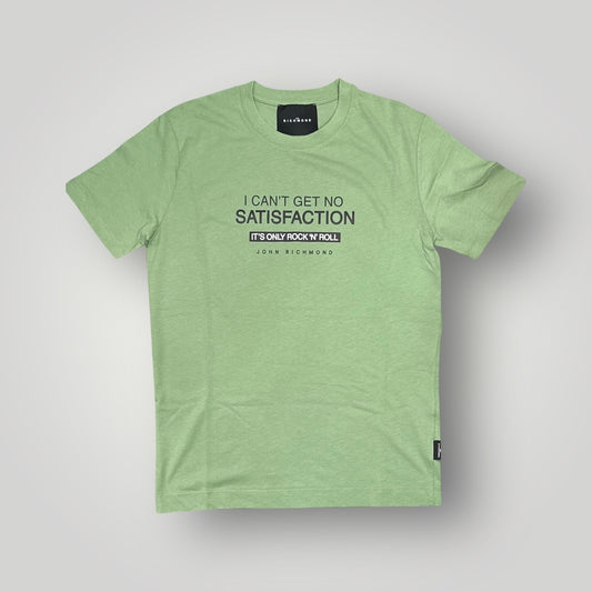 T-shirt RICHMOND Uomo, con stampa frontale, Col. Verde Menta (I can't get no satisfaction)