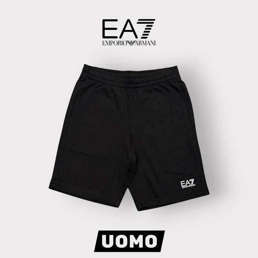 EMPORIO ARMANI-Bermuda, con logo piccolo sulla gamba, col.Nero