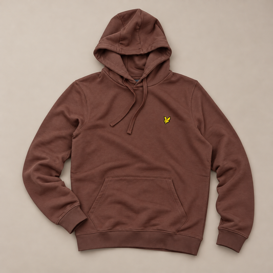 LYLE & SCOTT- Felpa Uomo con cappuccio, tex.garzato, Col.Marrone