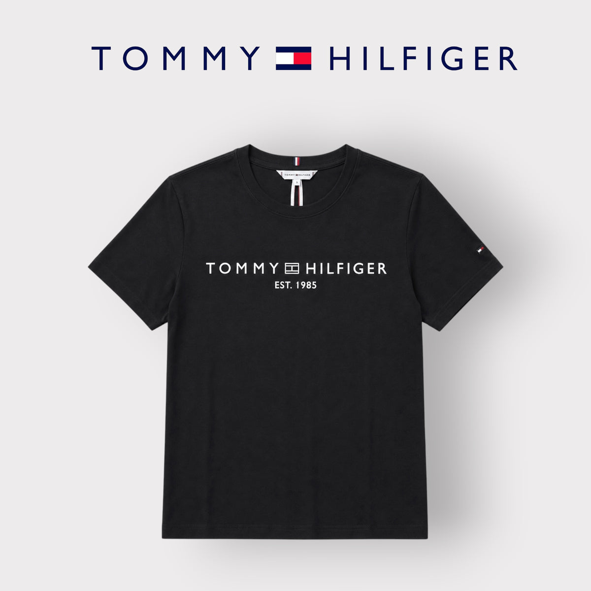 TOMMY HILFIGER- T-shirt Donna, con stampa frontale, Regular Fit, col.Nero