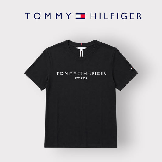 TOMMY HILFIGER- T-shirt Donna, con stampa frontale, Regular Fit, col.Nero