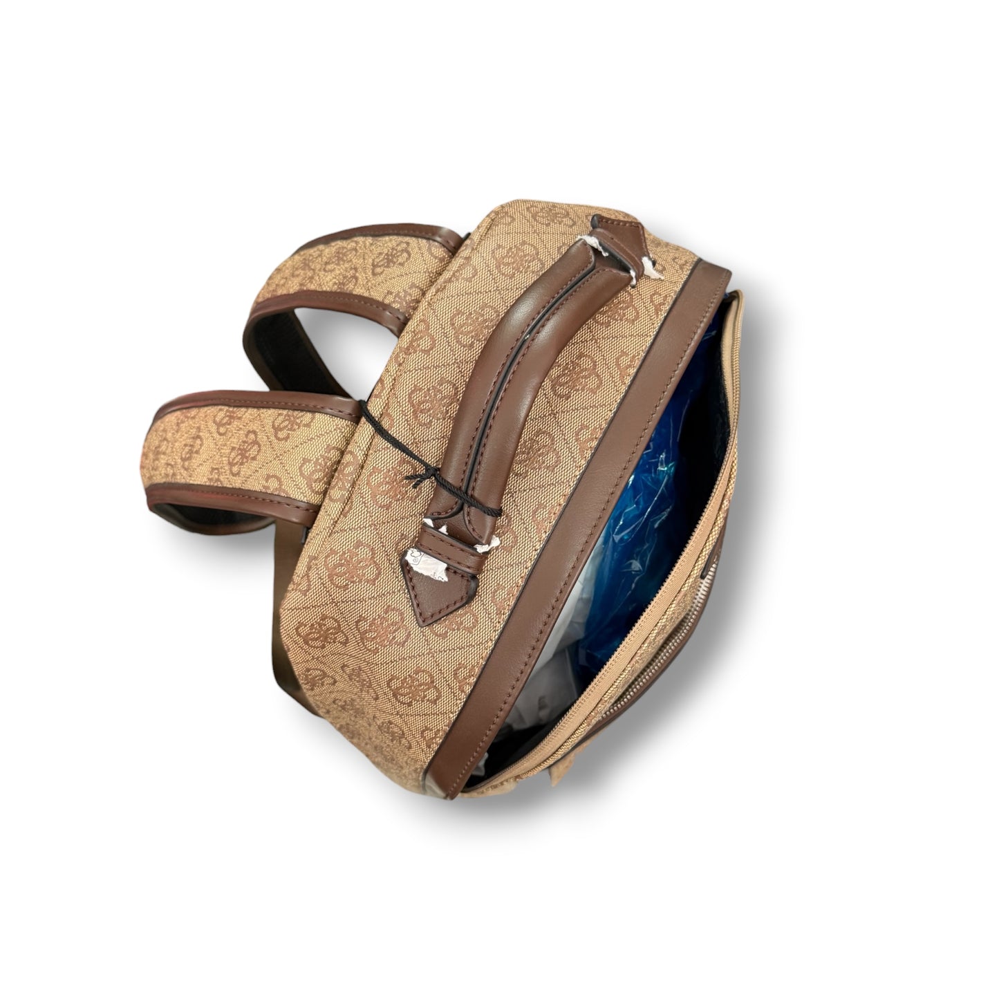 GUESS- Zaino Uomo, in pelle, logato, Col.Marroncino