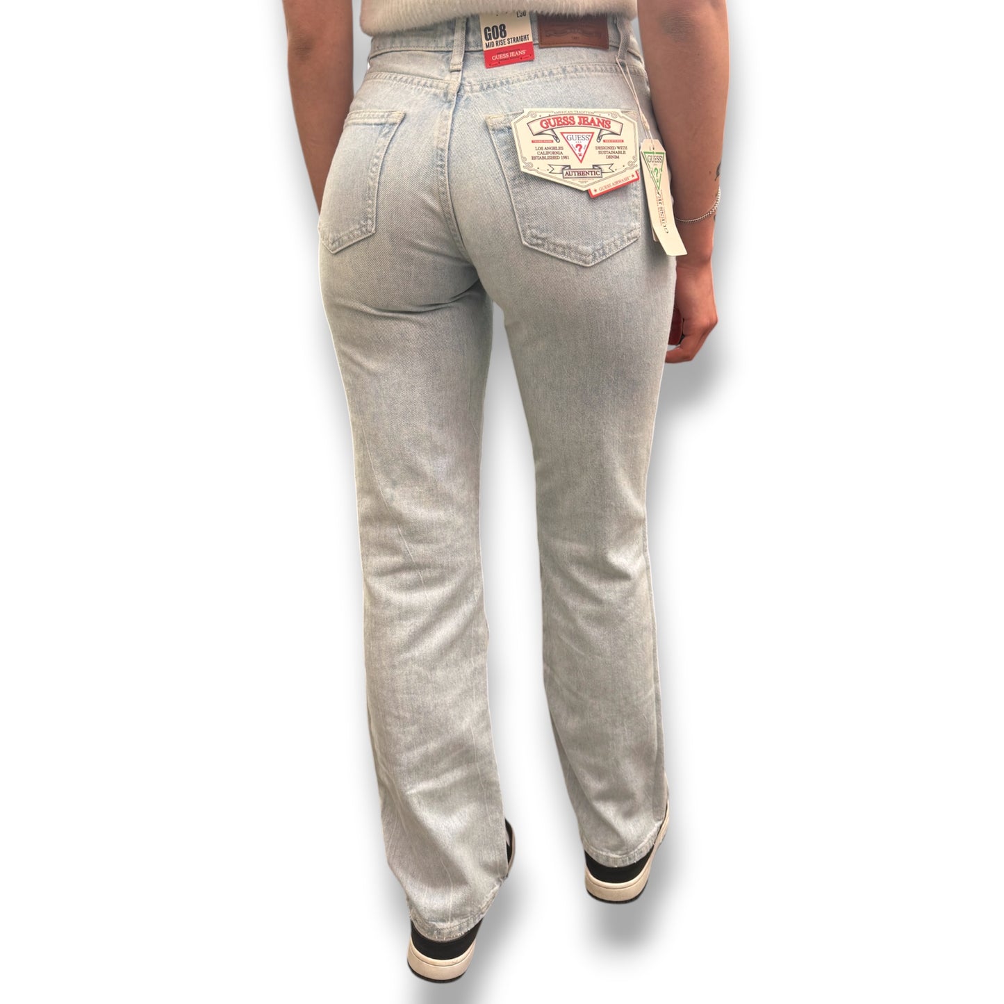 GUESS JEANS - Pantalone Donna, mod. Mid Rise Straight, (L30)