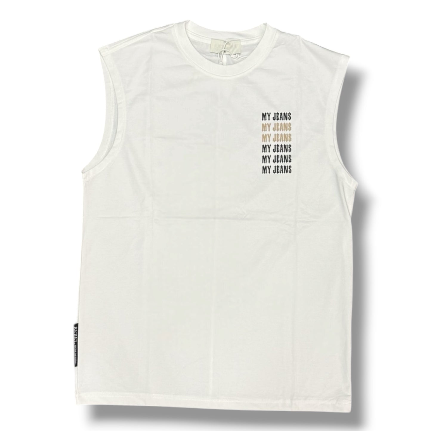 JUST REBEL - Completino estivo Uomo con stampa schienale, Col.Bianco
