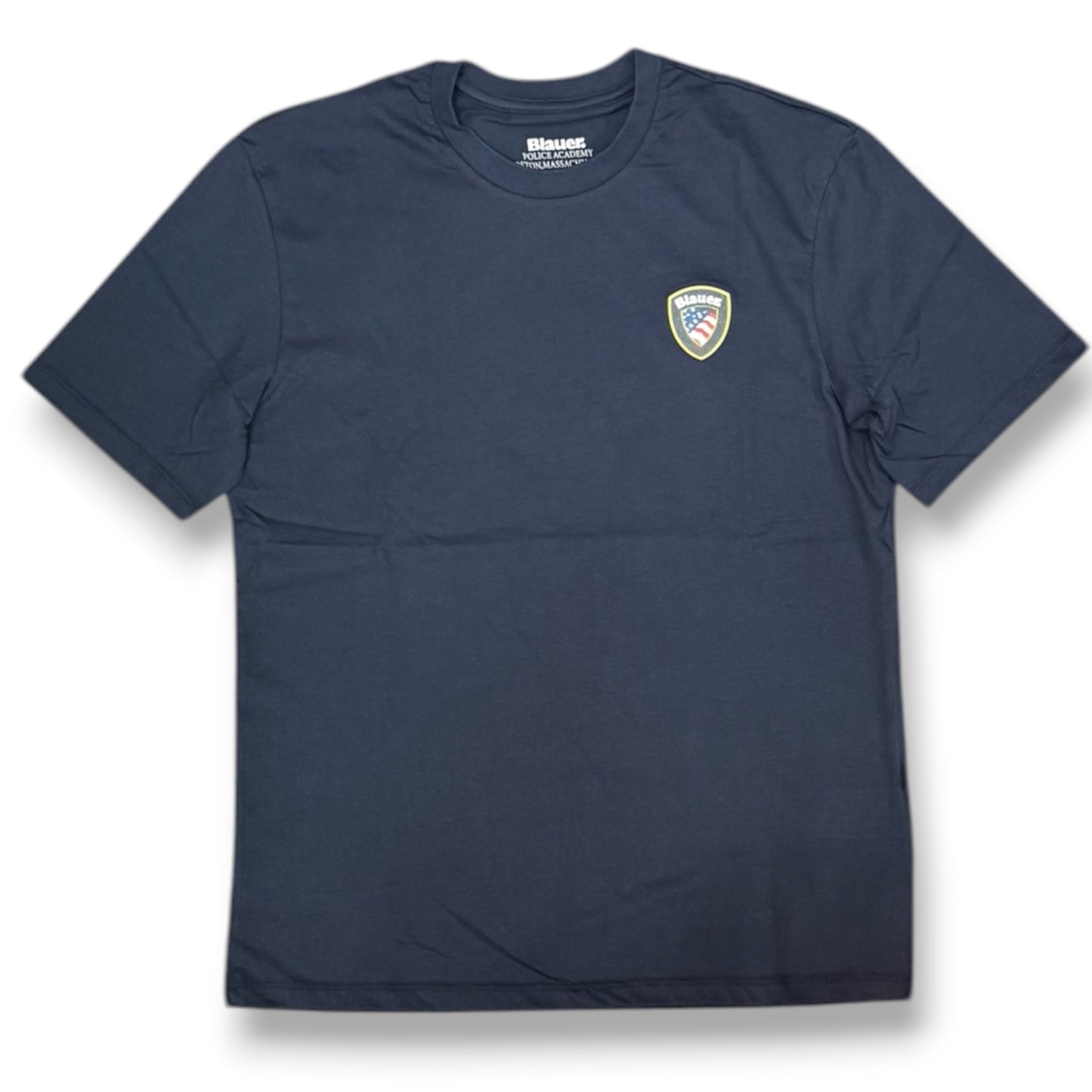 BLAUER- T-shirt, RegularFit, con logo gommato 3D lato cuore, mod.Faxon, col.Blu