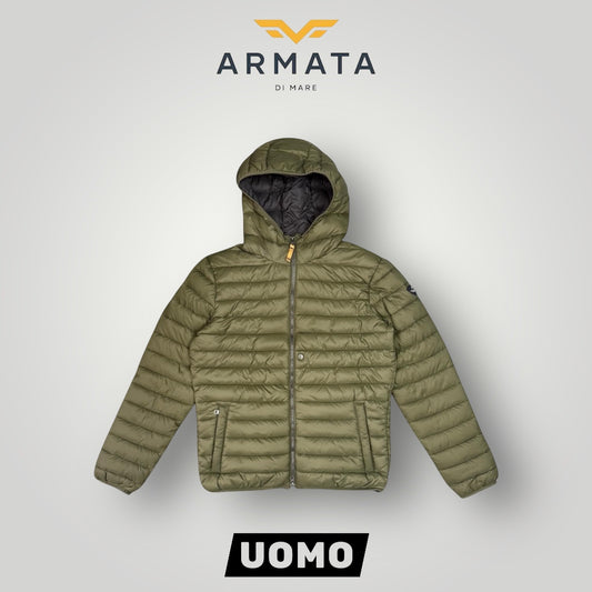Giubbotto ARMATA DI MARE Uomo, piumino 70 grammi, col.Verde militare