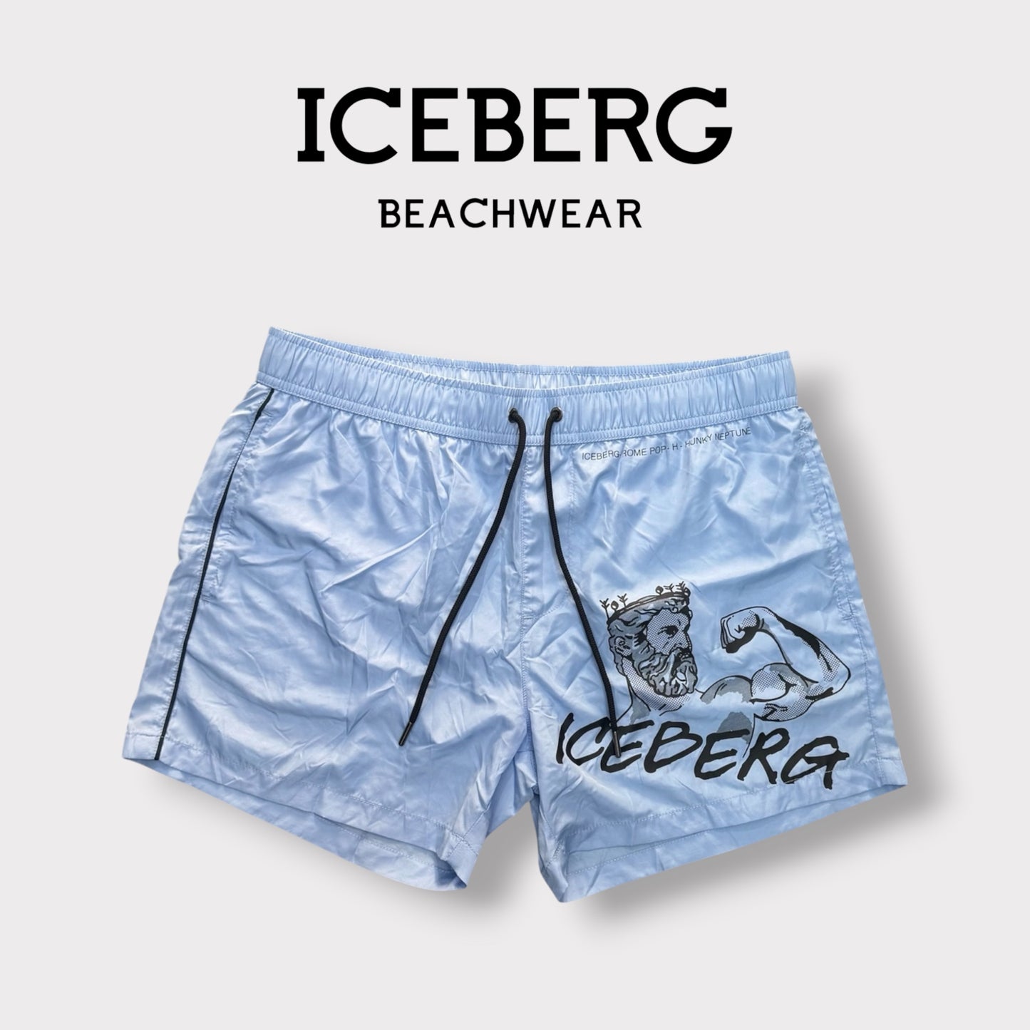 ICEBERG BEACHWEAR- Costume Uomo, con stampa, col.Sky