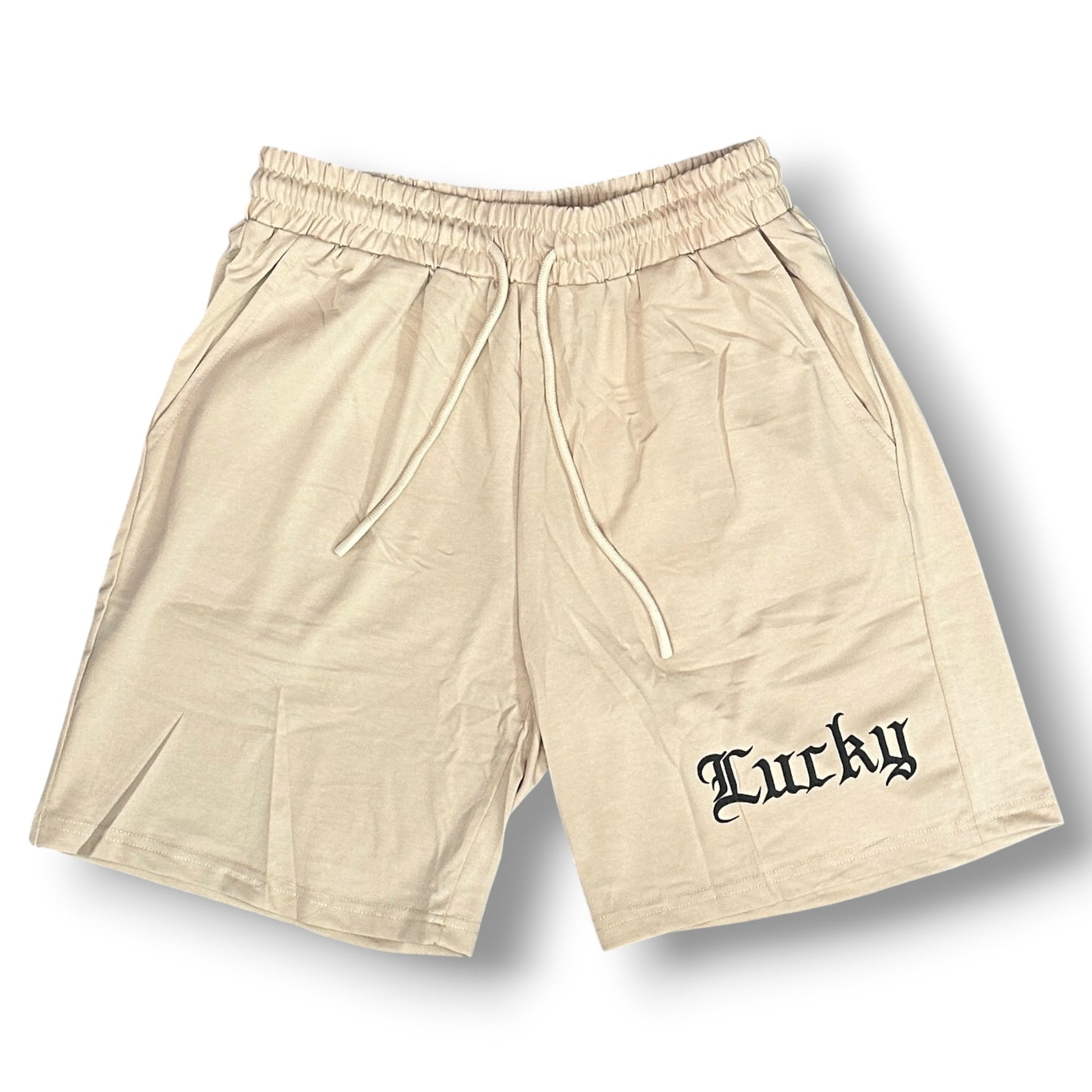 X - FEEL - Completino estivo Uomo con scritta ricamata, Col.Beige