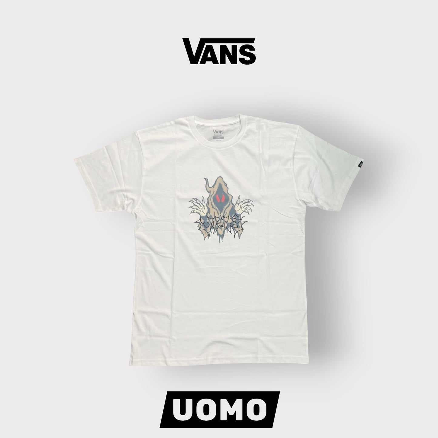 VANS- T-Shirt Uomo Classic Fit con stampa frontale, Col.Bianco