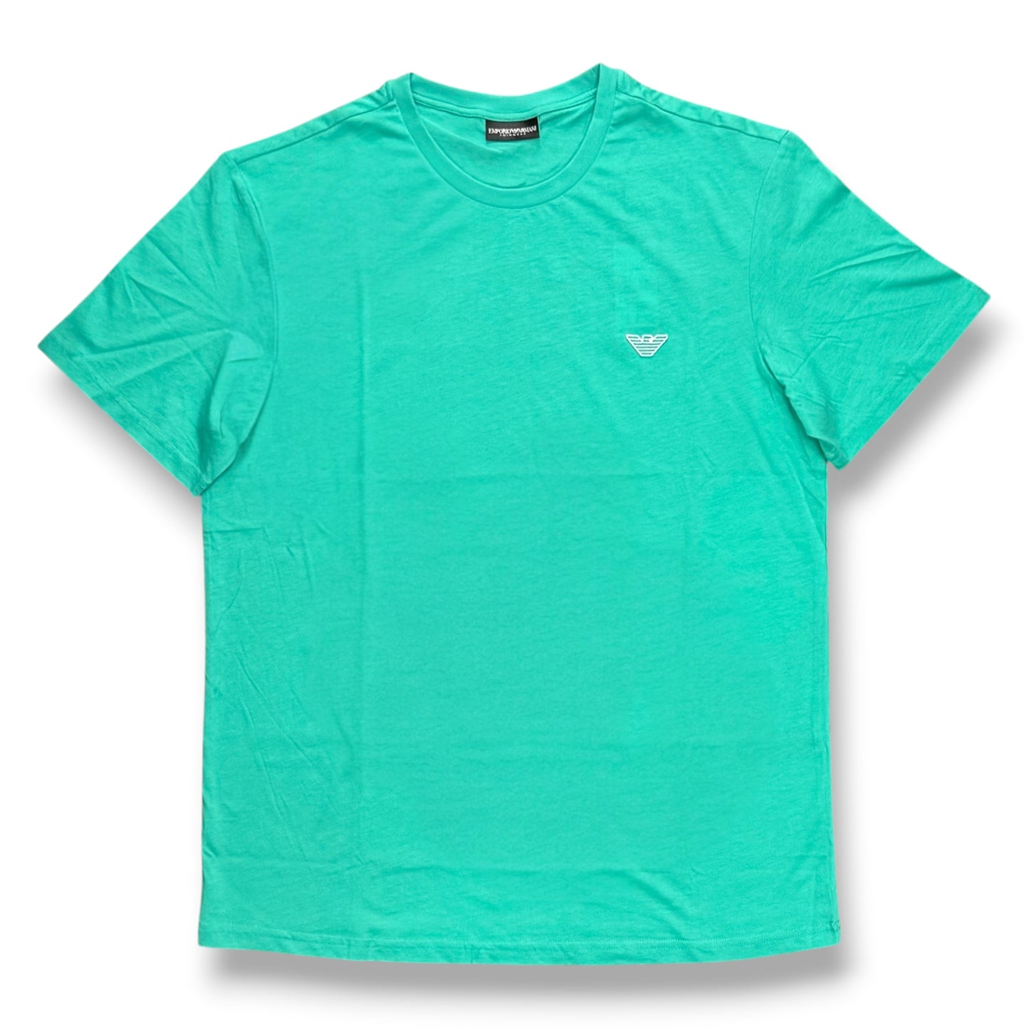 EMPORIO ARMANI- T-Shirt Uomo con logo ricamato lato cuore, Col.Emerald