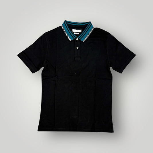 Polo GUESS con logatura sul collo col.Nero