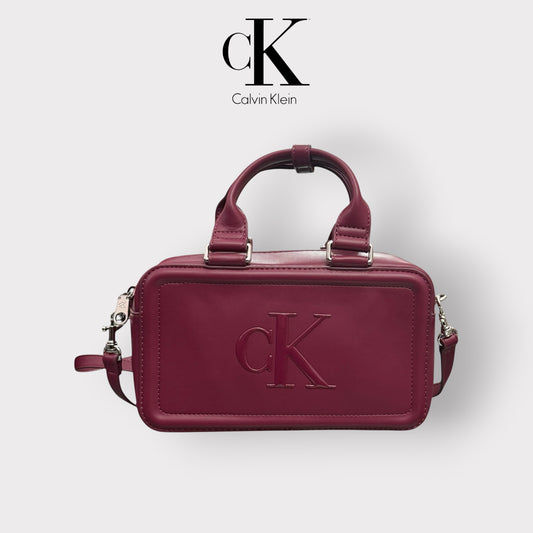 CALVIN KLEIN- Borsa Donna, Col.Bordeaux