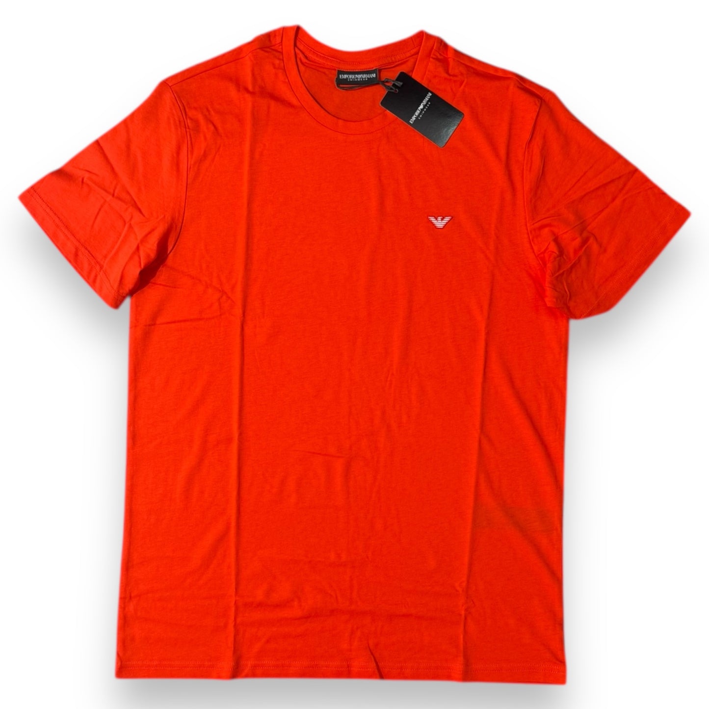 T-shirt EMPORIO ARMANI, con logo lato cuore in rilievo, Col.Rosso