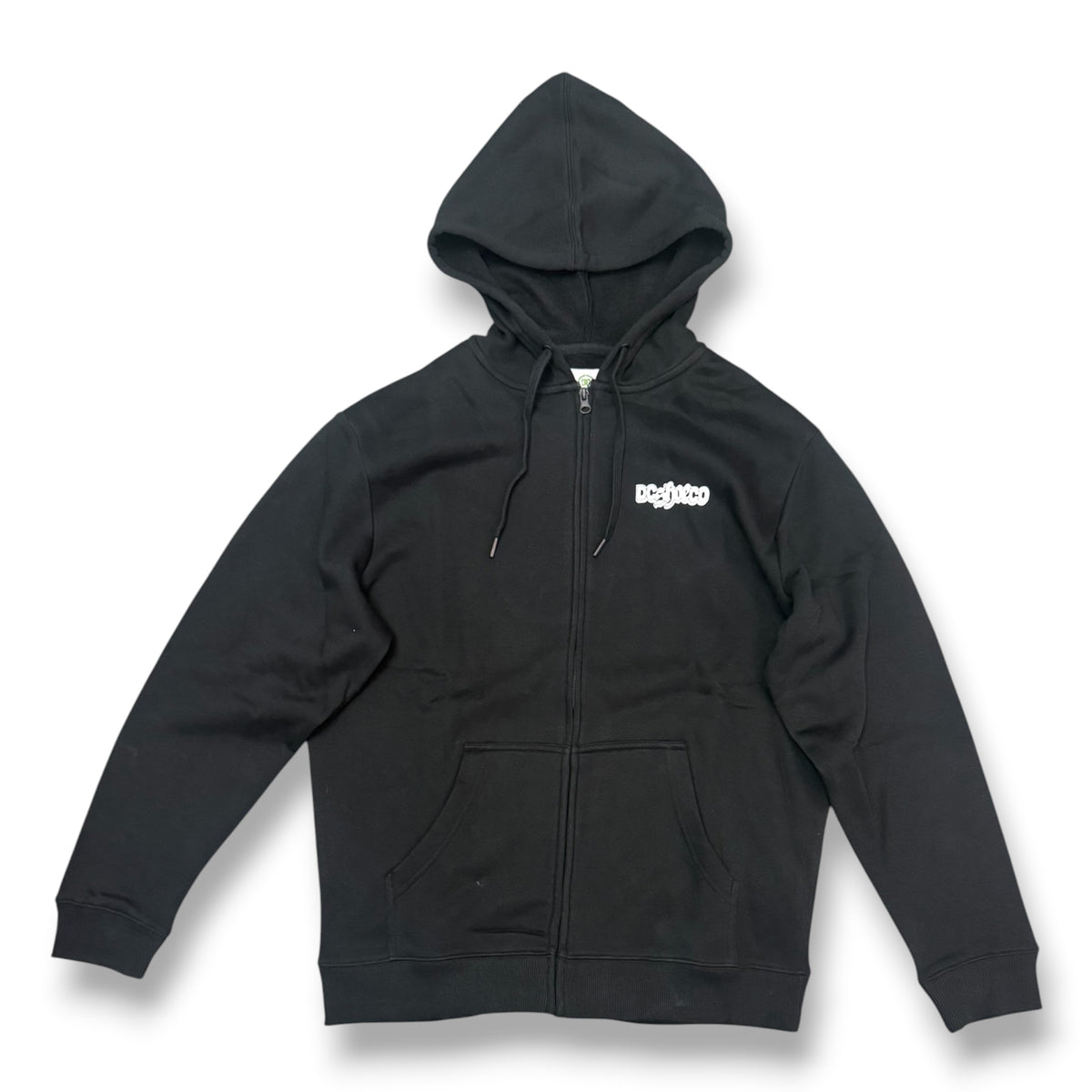 DC - Felpa Uomo con cappuccio, zip e stampa schienale, tex.felpato, Col.Nero