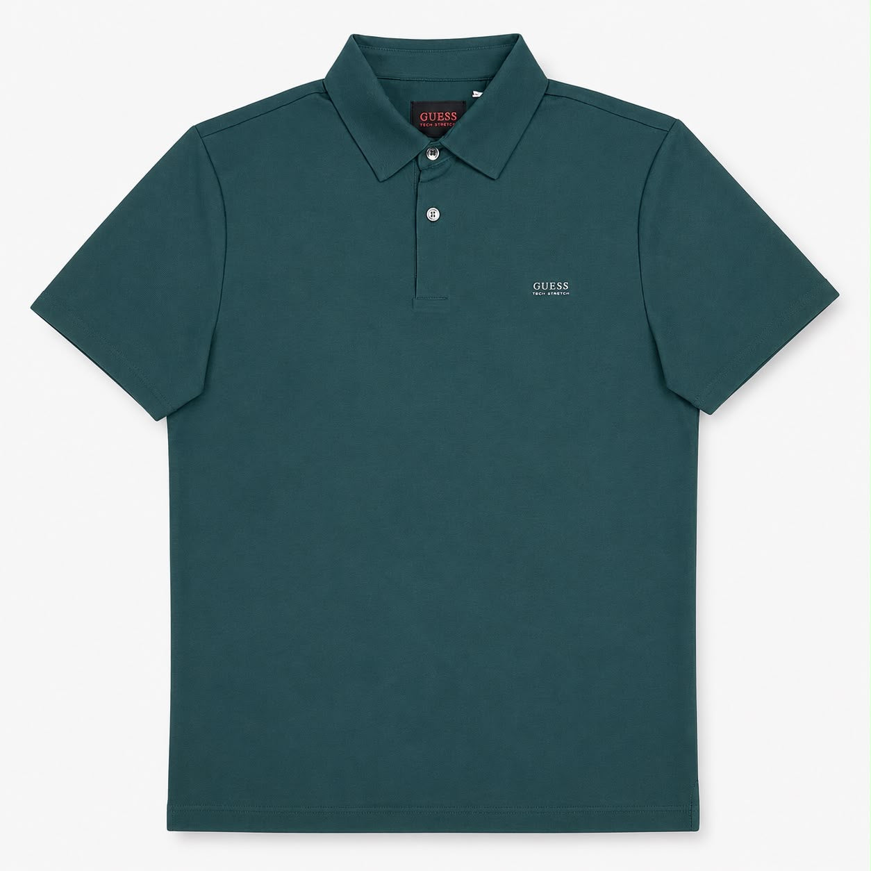 GUESS- Polo Uomo, in tessuto tecnico, SlimFit, Col.Verde