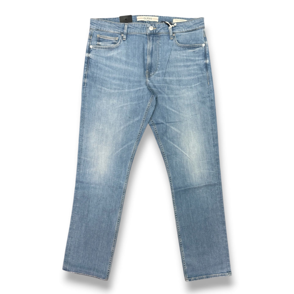 GUESS JEANS- Jeans Uomo, mod.SlimFit Medium Rise Tapered Leg, Lavaggio chiaro