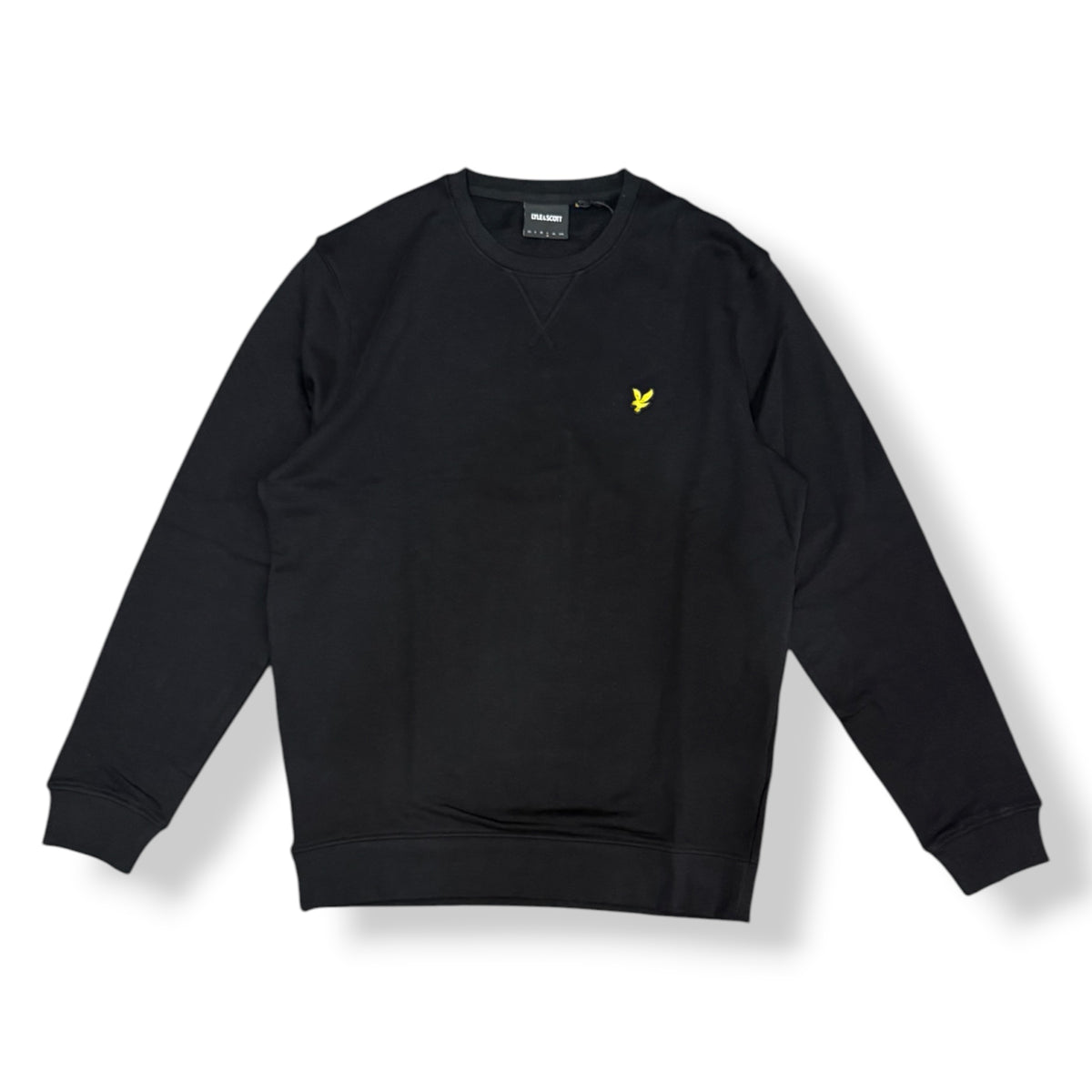 LYLE & SCOTT- Felpa Uomo girocollo, tex.cotone garzato, con stampa schienale, Col.Nero
