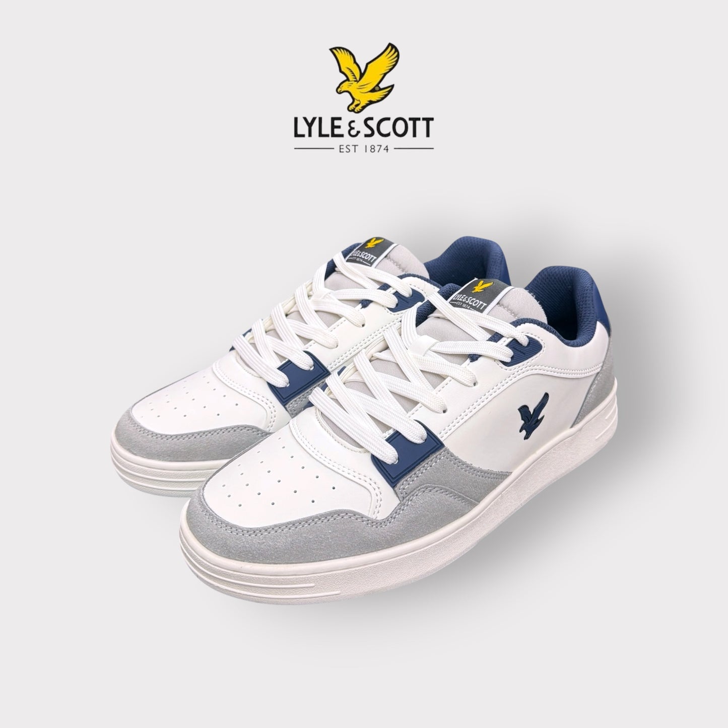 LYLE & SCOTT- Scarpe Uomo, mod.CALLUM, Col.Bianco/Grigio/Blu