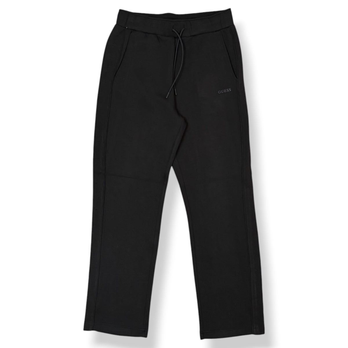 GUESS - Tuta completa Uomo, con cappuccio, con banda laterale logata nero su nero, Col.Nero