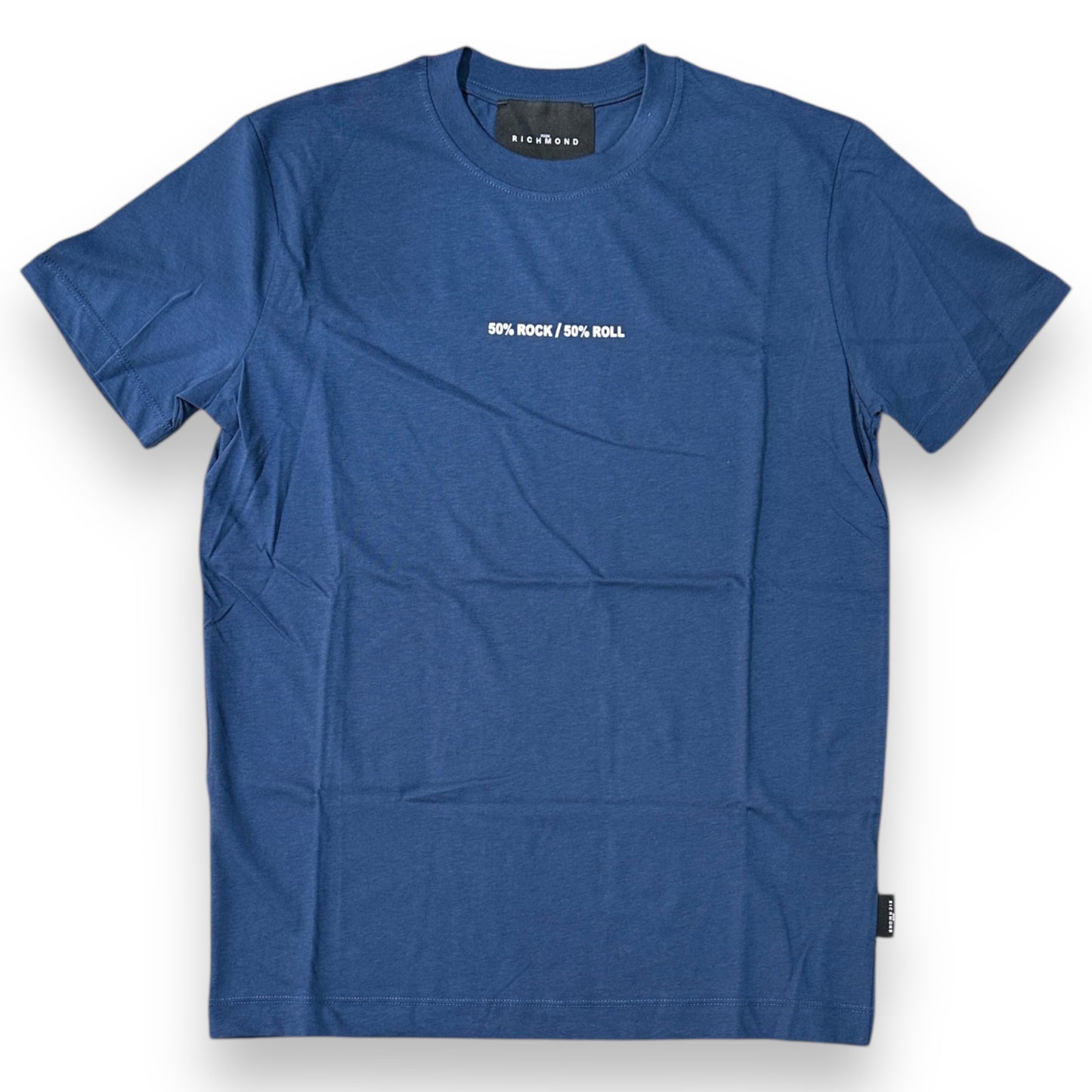 T-shirt RICHMOND Uomo, con stampa frontale, Col.Blu (50% rock / 50%roll)
