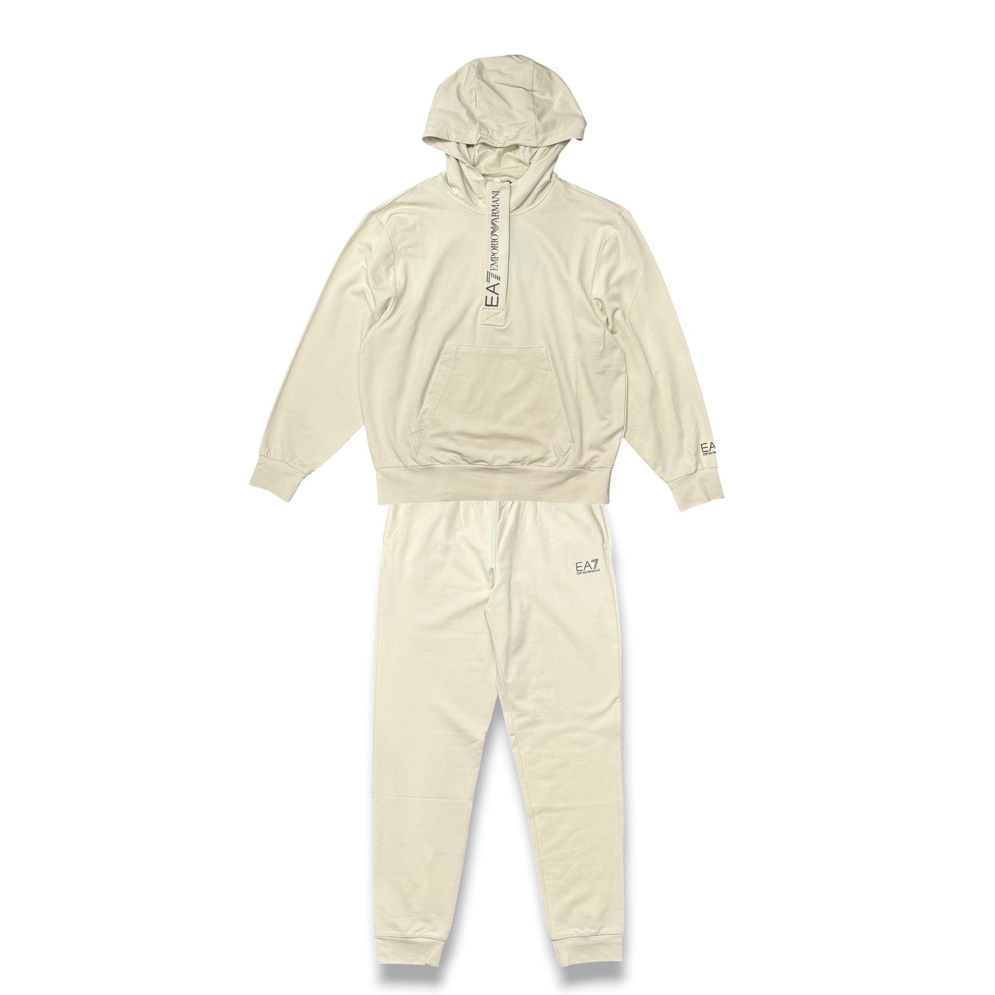 EA7 EMPORIO ARMANI- Tuta completa Donna con cappuccio con mezza zip e bottoncini, primaverile, Col.Beige
